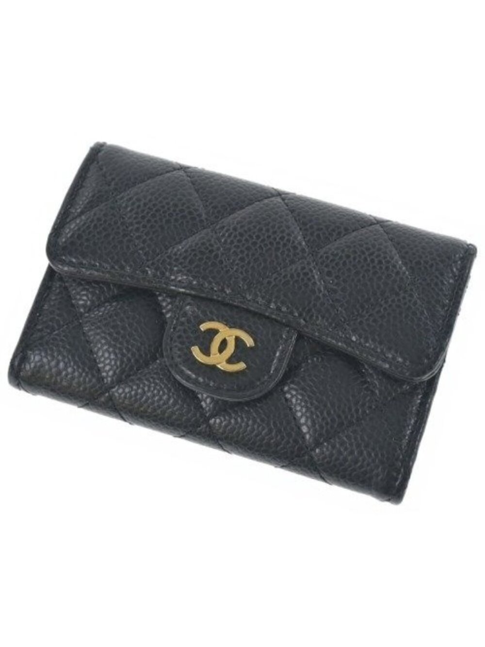 Chanel Classic Flap Card Case CC Logo Caviar Leather